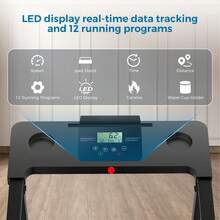 Portable Home Treadmill, With Handrails, Foldable, LED Display, 3.0HP Silent Brushless Motor, Capable Of Supporting 300 Pounds, White/Black, Home Office Fitness Treadmill, Compact Portable Exercise Equipment, Space-Saving, Essential For Apartment Workouts - 查看 3