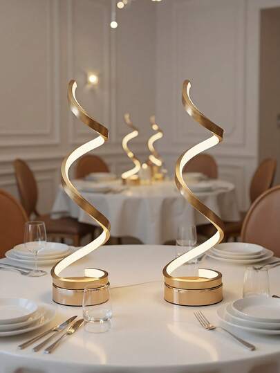 2 pezzi Lampada da scrivania a LED minimalista a spirale, altezza regolabile, alimentata tramite USB, illuminazione calda e soffice, adatta per camera da letto, studio o soggiorno, design salvaspazio, struttura in metallo e plastica, regalo perfetto per amici e famiglia, lampada da comodino moderna e salvaspazio