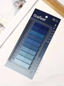 200pcs Colorful PET Sticky Notes, Writable, Repositionable Translucent Bookmarks, Self-Adhesive Page Labels, Suitable For Binders And Indexing - Gradient Blue - View 9