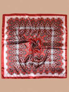 1pc Women's Beach Accessory Summer Beach Headscarf Headband, 90*90inch Satin Square Scarf, Versatile Headwrap, Top Quality Scarf For Party