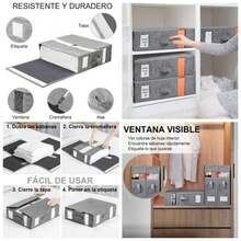 Organizador de Sbanas, Organizador de Ropa de Cama Plegable, Fundas de Edredn y Porta Sabanas, Organizador de Clset de Tela Beige, 4 - Gris - Ver 1