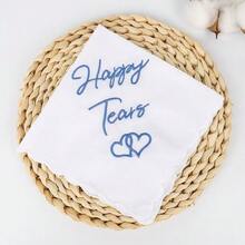 2 pièces Mouchoir brodé cadeau de mariage, larmes de joie jour du mariage cadeau de mariée pour enterrement de vie de jeune fille, fête de poule, cadeau pour maman, belle-mère, diplôme