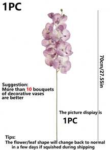 1/3/6 Stücke künstliche Phalaenopsis Orchideen Stiele, Fake Blumen für Heim-Dekoration, Hochzeitsdekoration, Hochzeitstischdekoration, Herbst-Heimdekoration, Raumdekoration, Balkondekoration, Küchendekoration, Esszimmer, Schlafzimmer-Accessoires, Wohnzimmer-Dekoration, Partydekoration, Halloween-Dekoration, Weihnachtsdekoration, Braut mit Blumen, Geburtstagsparty, Wanddekoration, Hausdekoration, Geburtstagsgeschenke Kürbis Vase Outdoor Garten Dekoration