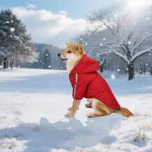 Abrigo de Perro Llevar Un Sombrero Ropa de Perro Engrosar para Mantenerse Caliente Suter para Perro Proteccin El Viento de Moda Abrigos para Perros Rojo, XXL - rojo + XXL - Ver 8
