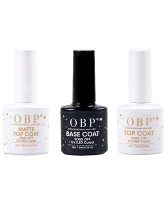 OBP C & G OBP Kit De Top Coat Para Uñas Top Matte Base Colt 7.5ml Gel Semipermanente Esmalte Para Uñas 3 Piezas