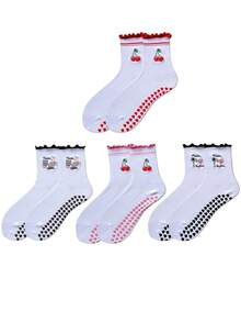 1/3/4/7 زوج جوارب يوغا وبيلاتيس احترافية للنساء مع وظيفة مانعة للانزلاق، جوارب يوغا مكشكشة، جوارب رياضية غير قابلة للانزلاق، مناسبة للباليه والرقص