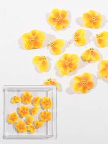 12Pcs 3D Handmade Flower Nail Charms, DIY Acrylic Nail Art Flower Petal Pendants, Carefully Carved With Acrylic Powder, Handcrafted Acrylic Powder Designs, Suitable For Women And Girls