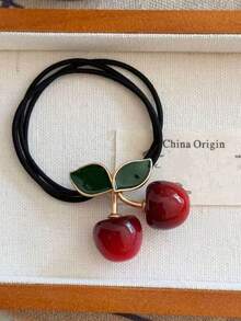 2pcs Elegant Cute Cherry Blossom Pendant Hair Scrunchies, Alloy Hair Hoop Metal Hair Accessories, Suitable For Summer, Beach, Vacation, Hair Scrunchies, Hair Ties, Hair Accessories, Ponytail Holders, Hair Tie, Hair Ornaments ,Makeup ,Hair Elastics ,Hair Rubber Bands ,Hair Rope - Multicolor - View 6