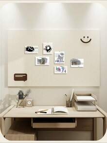 Large Size No Drilling Decorative Bulletin Board, Self-Adhesive Wall Memo Board, Nordic Minimalist Felt Combination Display Board, Reusable Home/Office/Classroom Photo Wall Message Board, Polyester Felt Pin Board For Room Decor/Office Memo/Study Room Notes/Entryway Key Holder/Vanity Jewelry Organizer And Holiday/Party Theme Backdrop, Suitable For Bedroom/Study/Living Room/Office/Classroom Wall Decor, Great Helper For Christmas And New Year Decoration - 笑臉長方形 - 查看 12