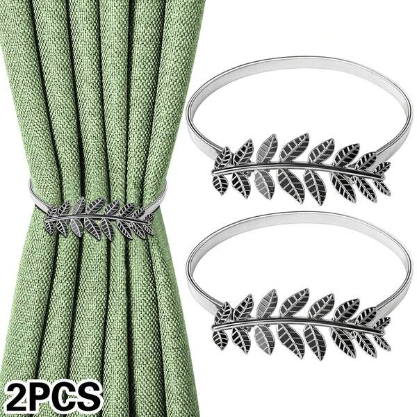 2 piezas Sujetacortinas de metal con forma de espiga de trigo, sujetacortinas minimalistas y modernos con líneas creativas de espiga de trigo, adecuados para diferentes tipos de cortinas, decoración del hogar, decoración interior