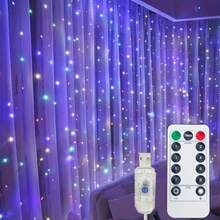 USB Powered LED Curtain Lights, Remote Control Fairy Lights 8 Modes - Suitable For Christmas, Halloween, Valentine's Day, Wedding, Holiday Party, Indoor & Outdoor, Atmosphere Decoration Lights - USB Curtain Light - View 12