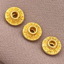 10/20 件 18K 镀金珠子扁平圆形隔珠黄铜散珠隔珠柱状圆珠隔珠适用于手链项链串珠首饰制作 DIY 工艺品 - 金色 - 查看 24