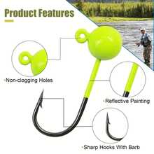 MAFIMOEA 20 piezas Kit de señuelos de mosca para pesca de crappie, cabezas de jig aptas para pesca con mosca, 0,4 g, 0,8 g, 1 g, 1,5 g