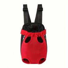 1pc Pet Dog Backpack, Breathable For All Seasons, Pet Cat Chest Bag, Outdoor Portable Backpack, Comfortable Pet Carrier Backpack, Suitable For Small Dogs & Cats - Leg-Out Style Travel Bag, Front Handle, Hands-Free - Multicolor - View 5