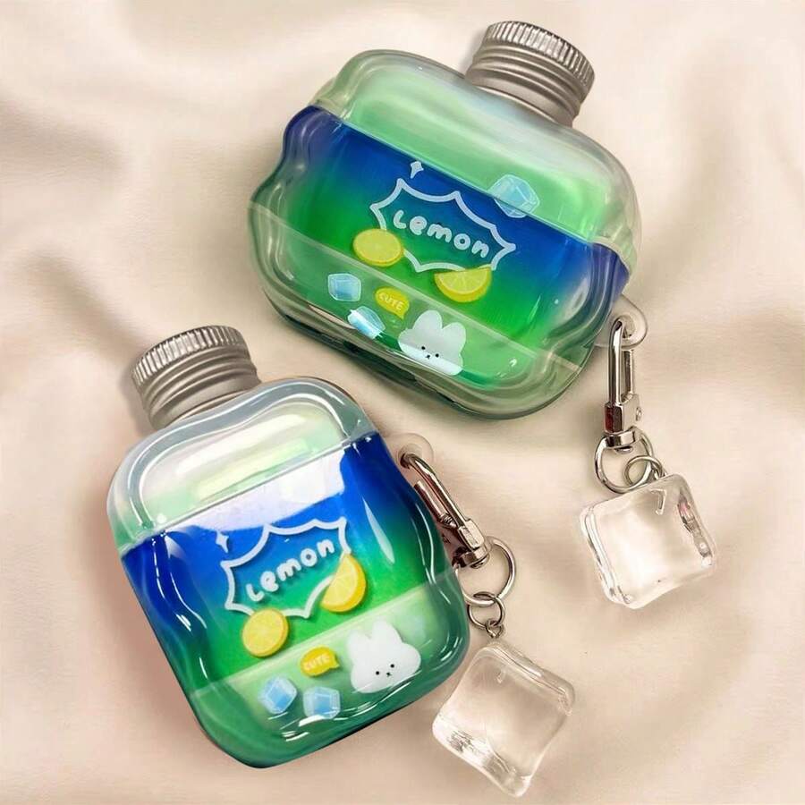 Creative 3D Apple Wireless Earphone Anti-Drop Protective Case Cover Compatible With AirPods Wireless Earphone Case, Scratch-Resistant And Anti-Fall - Clear - View 1
