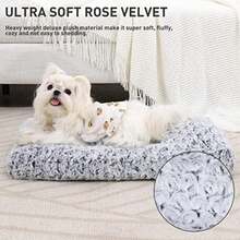 KSIIA Washable Dog Bed Deluxe Plush Dog Crate Beds Comfy Kennel Pad Anti-Slip Pet Sleeping Mat For Large, Jumbo, Medium, Small Dogs Breeds, 23" X 18", Gray(Grey 21.0"L X 13.0"W X 2.5"Th) - Loại 13 - Xem 2