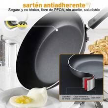 Juego de ollas de 30 piezas, juego de utensilios de cocina de aluminio antiadherentes de 30 piezas (con guantes), juego de ollas, juego de utensilios de cocina, que incluye cuatro tamaños diferentes de ollas, todas con tapas de vidrio transparente, varias formas de sartenes y bandejas para hornear, tapetes para ollas y guantes aislantes del calor para evitar quemaduras, el revestimiento antiadherente no requiere el uso de mucho aceite o mantequilla, reducción de grasa saludable, - Negro - Ver 7