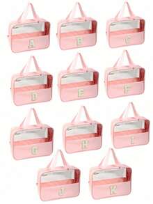 1pc Large Capacity Travel Makeup Bag, Handheld Cosmetic Organizer Bag, Portable Toiletry Bag, Makeup Brush Holder, Skincare Products Storage Bag, Handbag, Waterproof Bathroom Toiletry Bag, Suitable For Lipstick, Makeup Brushes, Eyeshadow, Mirror, Eyeliner, Lip Gloss, Skincare, Toothbrush, Toothbrush Cup, Soap, Shampoo, Comb, Watch, Phone, Necklace, Jewelry, Digital Products, Storage, Christmas Gift, Gift For Women, New Year Gift Wash Bag For Travel For Bathroom For Women