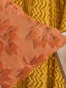 1pc/2pcs Maple Cushions, 18 X 18 Inches, Orange, Farm, Decoration, Autumn Harvest Theme, Festival, Synthetic Hair, Sofa, Bed Or Room - Burnt Orange - View 4