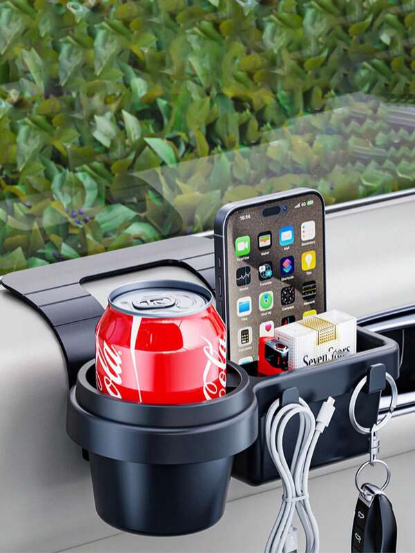 1pc Car Cup Holder Drink Holder Side Door Window Phone Slot Hanging Storage Rack Organizer For Vehicle Car Interior Parts
