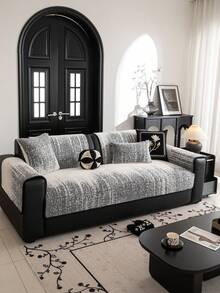 1pc Simple & Fashionable Sofa Cushion Cover, Thick Plush Skin-Friendly Sofa Slipcover For Autumn/Winter, Elegant European-Style Luxury Sofa Seat Pad, Anti-Slip Anti-Dust Anti-Cat Scratch Sofa Protector, Suitable For Living Room, Bedroom, Study, Office, Club, Party, 1-4 Seater Sofa, L-Shaped Sofa