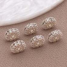 2/3/5 件 18K 镀金黄铜扁平圆形微密镶方晶锆石圆珠圆珠水钻隔珠适用于 DIY 手链项链珠宝制作用品 - 彩色 - 查看 10