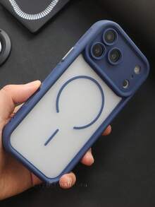 半透明磨砂摄像头保护磁吸无线充电手机壳，兼容 17 Pro Max、17 Pro、17 Air、17、16、15、14、13、12、11 Pro Max，Armor Plus 后盖 - 藍色 - 查看 3