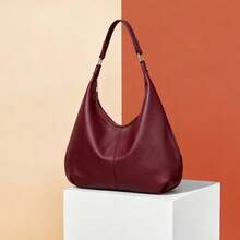 Monederos de piel sintética para mujer, bolsos grandes de diseñador de moda para mujer, bolsos tipo cubo - Burdeos - Ver 1