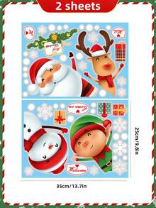 Nuevos 43 piezas de pegatinas de ventana con copos de nieve navideños, pegatinas de calcomanías navideñas - Decoración de calcomanías navideñas Vacaciones Copos de nieve Papá Noel Renos Muñeco de nieve Calcomanía, Pegatinas de decoración navideña, Decoración de cola de vacaciones - Multicolor - Ver 12