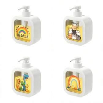 1pc Rainbow Floral Moisturizing Hand Soap Pump Bottle Dispenser - School, Perfect Gift For Holidays, Great For Kitchen Sink Accessories, Bathroom Decor And Shower Use