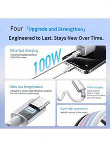 anker A875 Type-C Durable Fast Charging Data Cable With Anti-Loss Charging Protection, Strong Wire And Stretch Resistance, Intelligent Current Matching, Suitable For Home And Office Use (Pink) - Pink - View 7