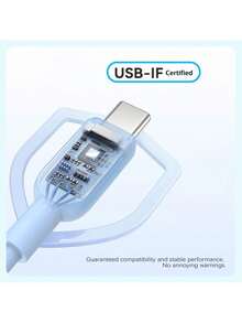 anker A81E Type-C Charging Cable, Durable Braided Layer, 100W Power, Smart Chip Protection, Compatible With Tablets, Laptops, And Smartphones, High-Efficiency Data Transmission, Data Transfer And Charging 2-In-1, White - White - View 5