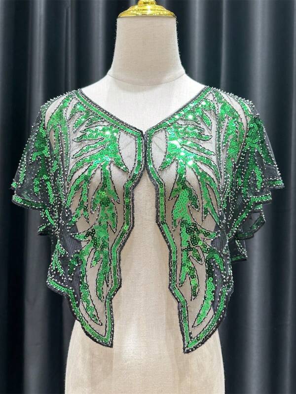 Women's 1920s Shawl Wraps,Sequin Flapper Evening Shawls For Women Gatsby Accessories For Harlem Night