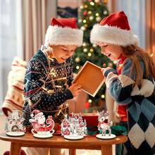 8 pièces Décorations de centre de table de bureau en bois classique pour Noël, style campagnard, bonhomme de neige, cerf, Père Noël, décoration de bureau, accessoires photo, fournitures de fête