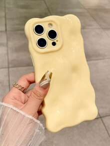 Candy-Farben 3D Würfel einfarbiges Wellenmuster weiches Handyhülle kompatibel mit iPhone 16 15 13 Pro Max 11 12 14 Pro Max, süßer Makronen-Glanz-Stoßfester Hülle