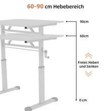 Kids Desks & Desk Sets - White + Metal & Wood+60*100 - View 6