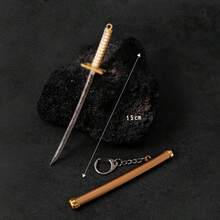 1pc Realistic Japanese Samurai Sword Keychain, Anime Sword Sheath Weapon Model Keyring, Unisex Backpack, Luggage, Car And Wallet Key Chain Decoration
