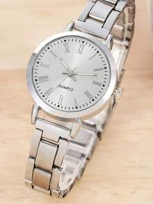 1 buc. Ceas de mână pentru fete, curea din oțel de culoare aurie, cifre romane, cadran mic, mic și romantic, potrivit pentru decor zilnic, naveta zilnică, prima alegere de cadou pentru ea, potrivit pentru cadou de sărbători și ca un cadou suvenir.