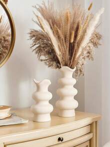 1pc Wave-Shaped Vase, Minimalist Home Decor For Tabletop, Living Room Or Entryway, Aesthetic Flower Holder For Summer Styling, Housewarming & Birthday Gift