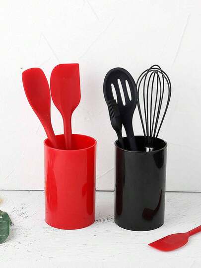 Wytrzymały, antypoślizgowy stojak na przybory kuchenne, do blatu, nowoczesny plastikowy pojemnik do przechowywania, organizer na blat, stylowy uchwyt na przybory, stojak na pałeczki, pojemnik do przechowywania widelców i łyżek, trwała i lekka konstrukcja