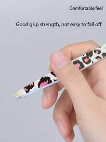 4Pcs Portable Beauty Tweezers Set, Eyebrow Tweezers Facial Hair Removal Clips, Stainless Steel Flat Angled Tip Eyebrow Eyelash Makeup Tweezers Beauty Tools, Available All Year Round - 粉紅黑色 - 查看 2