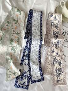 3pcs Women's Multi-Color Printed Scarves, Headbands, Neck Ties - Suitable For Daily Use, Ponytail Ties, Bowknots, Bag Handles Decoration, Narrow Neck Ties, Faux Silk Scarves, Wristbands - Floral, Abstract, Casual, Bohemian, Elegant - 4 Seasons Fall Winter Hair Band Hair Accessories For Women For Vacation Outfits Woman Women Bananas Winter Head Scarf Women Bandanas Soft Headwrap - Multicolor - View 6