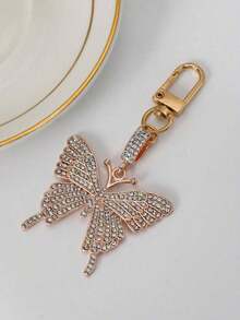 Rhinestone Decor Butterfly Design Bag Charm Keychain Cute Keyring Bag Suitcase Accessory Bag Accessories Shoulder Bag Crossbody Bag Handle Bag Handbag Party Holiday Gift Birthday Valentine's Day Stylish Fashion For Teen Girls Women College Students Teacher Gift Accessories Decor Car Accessories Women Moth Key Chain Charms School Supplies Teacher Gifts Back To School Supplies Teacher Accessories Thank You Gifts Valentines - 彩色 - 查看 2