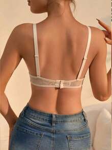 2件装休闲舒适极简露背运动文胸，无缝深V性感针织女士内衣，无钢圈休闲百搭防下垂文胸 - 彩色 - 查看 3