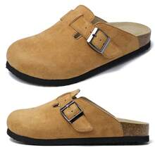 Outdoor Slides Women Stylish And Versatile Slippers Flat Shoes With Comfort Cork Footbed For Outdoor Comfort And Elegance Summer Slides Shoes Sandals For Women Flat Walking Travel - 棕色 - 查看 5