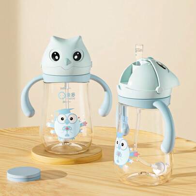 1 cốc trẻ em hình em bé 300ml, cốc tập uống chống sặc hình hoạt hình, chống bụi, chống rò rỉ, chống rơi vỡ với vạch chia, quả cầu trọng lực và tay cầm thoải mái, thích hợp cho bé từ 6 tháng tuổi trở lên sử dụng tại nhà, nhà trẻ, ngoài trời, cốc dễ thương làm quà tặng ngày lễ
