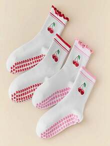 1/3/4/7 زوج جوارب يوغا وبيلاتيس احترافية للنساء مع وظيفة مانعة للانزلاق، جوارب يوغا مكشكشة، جوارب رياضية غير قابلة للانزلاق، مناسبة للباليه والرقص