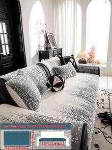 1pc Simple & Fashionable Sofa Cushion Cover, Thick Plush Skin-Friendly Sofa Slipcover For Autumn/Winter, Elegant European-Style Luxury Sofa Seat Pad, Anti-Slip Anti-Dust Anti-Cat Scratch Sofa Protector, Suitable For Living Room, Bedroom, Study, Office, Club, Party, 1-4 Seater Sofa, L-Shaped Sofa