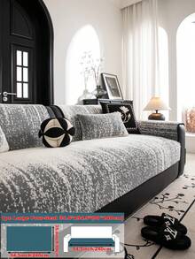 1pc Simple & Fashionable Sofa Cushion Cover, Thick Plush Skin-Friendly Sofa Slipcover For Autumn/Winter, Elegant European-Style Luxury Sofa Seat Pad, Anti-Slip Anti-Dust Anti-Cat Scratch Sofa Protector, Suitable For Living Room, Bedroom, Study, Office, Club, Party, 1-4 Seater Sofa, L-Shaped Sofa