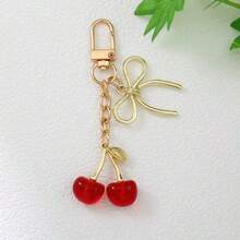1pc Luxurious Cherry Pendant, Fashionable, Elegant, Classic, Versatile, Minimalist, Unique, High-End Design, Unisex, Suitable For Everyday Wear, Parties, Outdoor, Gifts, Valentine's Day, Christmas, Carnival